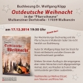 Lesung Dr. Wolfgang Köpp in Wulkenzin - Ostdeutsche Weihnacht